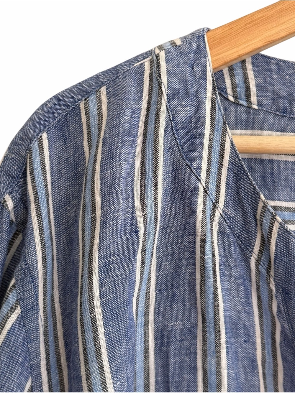 Lauren Ralph Lauren Oversized Striped Linen Tunic Top Sz 3X Coastal Breathable - Picture 3 of 10